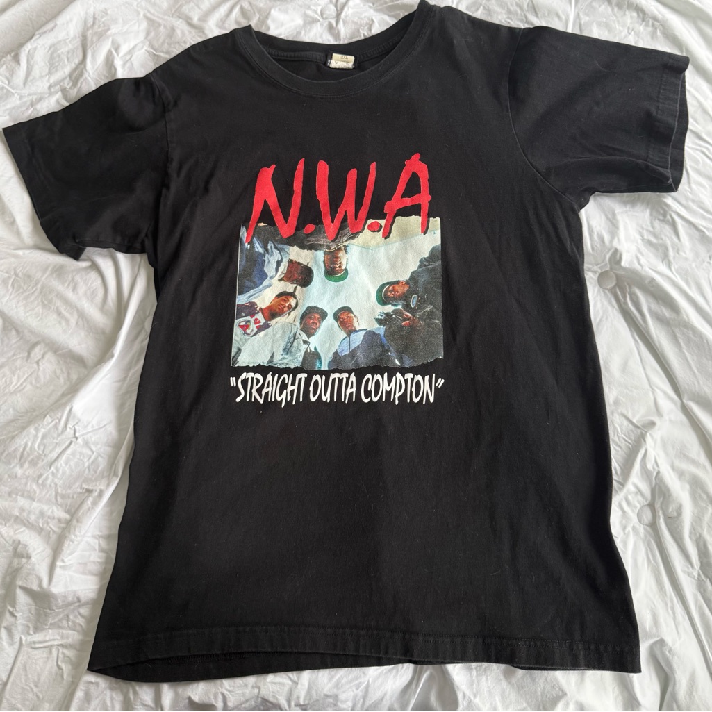 Hey Big NWA Straight Outta Compton Black Graphic Tee  Short Sleeve